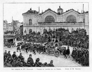 Der Trauerzug von Marguerite Boucicaut in Paris, 1887